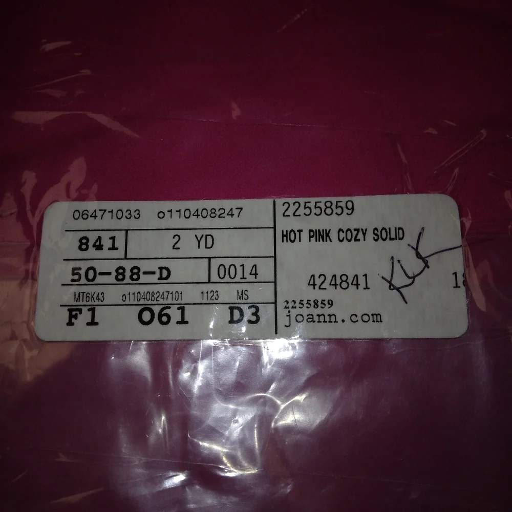 FABRIC Joann Hot Pink Cozy Solid Flannel, 2 yards